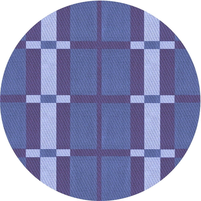 Ahgly Company Tapis d'Intérieur Rond Lavable en Machine Bleu Ciel Transitionnel, 5 Pieds Rond