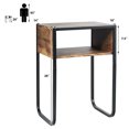 thumbnail image 2 of Gymax Table d'Appoint Table Basse Industrielle avec Cadre en Métal Table de Chevet Rustique, 2 of 10