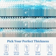 2 King Mattress Topper, Cooling Gel CertiPUR-US Memory Foam, Pressure Relief