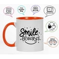 thumbnail image 3 of Inkdotpot Smile Always 11oz CeramicCoffeeMug Positive Inspirational Quotes Gift For Employee Boss Coworkers -Orange, 3 of 5