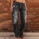 thumbnail image 1 of TaTaai Women Summer High Waist Loose Denim Pants Casual Straight Leg Distressed Design Cotton Blend Soft Breathable Trousers with Pockets Gift, 1 of 8