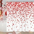 thumbnail image 2 of Valentines Day Shower Curtain, Romantic Falling Red Heart Valentine''s Day Shower Curtain for Bathroom, Valentines Day Lovers Bathroom Accessories 72"X72" with Hooks Fabric Waterproof Shower Curtain, 2 of 6