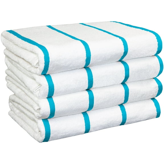 Arkwright Las Rayas Beach Towel (4 Pack), Ring Spun Cotton Pool Towel - 30x60 in., Blue Stripes