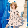thumbnail image 2 of Cut Cat Short Sleeve Dress A-Line Cute Midi Casual Sundress 2-8 Years, 2 of 6