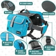 thumbnail image 2 of PetAmi Dog Backpack Saddle Bag for Medium Large Dogs, Dog Saddlebag for Dogs to Wear, Harness Saddlebag for Hiking with Reflective Safety Side Pockets, Vest Dog Pack for Camping Travel (Blue, Large), 2 of 7