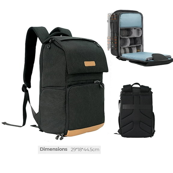 K&F Concept 22L Camera Case for Photographers Large Capacity Camera Bags with Raincover, 15.6 Inch Laptop Compartment for Camera Drone - 22L (Black)