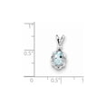 thumbnail image 2 of Sterling Silver Aquamarine and Diamond Pendant - .010 dwt .45 cwt - Measures 17x8mm Wide, 2 of 2