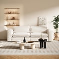 thumbnail image 2 of 93" King Size Sleeper Sofa with  Pull Out Couch Bed, 3 in 1 Folding Convertible with Chaise Lounge and 3 Seat Teddy Sofa Couches with 2 Lumbar Pillows for Living Room,Aprtment, Beige, 2 of 9