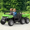 thumbnail image 5 of 24 Volt Ride on Toys, 6 Wheels 2 Seater Electric Ride on UTV Cars for Big Kids, Ride on Dump Truck, 4×4 Motors, Battery Display, Bluetooth, USB, Remote Control, Green, 5 of 8
