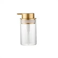thumbnail image 1 of Dispensador de jabón de vidrio transparente con bomba de plástico dorado, dispensador de jabón de baño recargable for jabón de manos, jabón for platos, jabones líquidos y cocina, 1 of 3