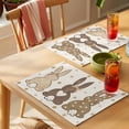 thumbnail image 4 of Polka Dot Bunny Placemats Set of 12 Love Heart Rabbits Vintage Place Mats Indoor Wipeable Table Mats Washable Cloth Dining Table Placemats for Kitchen Holiday Party Home Decor 13x19 Inch, 4 of 9