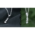 thumbnail image 2 of Dazzlingrock Collection Round White Diamond 3 Stone Graduating Pendant with 18 Inch Silver Chain for Women (0.22 ctw, Color I-J, Clarity I1-I2) in 18K White Gold, 2 of 6