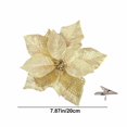 thumbnail image 3 of Kezqiaxn Christmas Tree Ornaments , 20cm Velvet Artificial Flower with Gold Powder, Christmas Fake Flowers Christmas Tree Decorations Christmas Rattan Decorative Accessories Flowers, 3 of 7