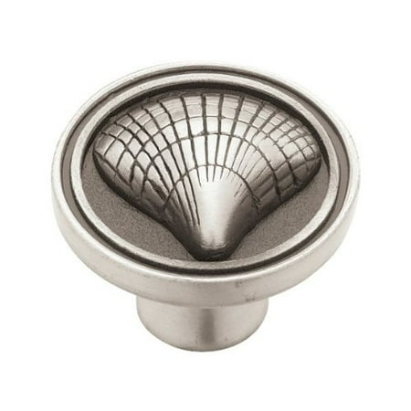 Knot Template - PBF658-BSP-C 35mm Cockle Shell Kitchen Cabinet Hardware Knob, Brushed Satin Pewter, For Easy Installation, Installation Template Sold Separately (AN0191C-G-Q1)..., By Liberty Ship from US