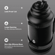 TAL 3 Liter Stainless Steel Zeus Black Water Bottle with Leak-Proof Lid