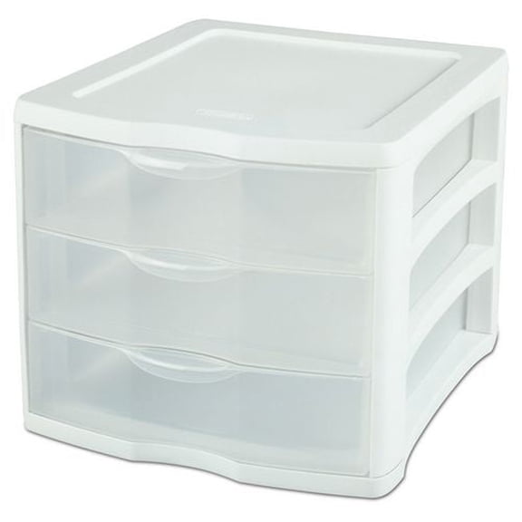 Sterilite 3 Drawer White Unit