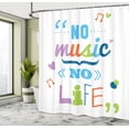 thumbnail image 5 of Ambesonne Saying Shower Curtain, No Music, No Life Slogan, 69"Wx84"L, Multicolor, 5 of 5
