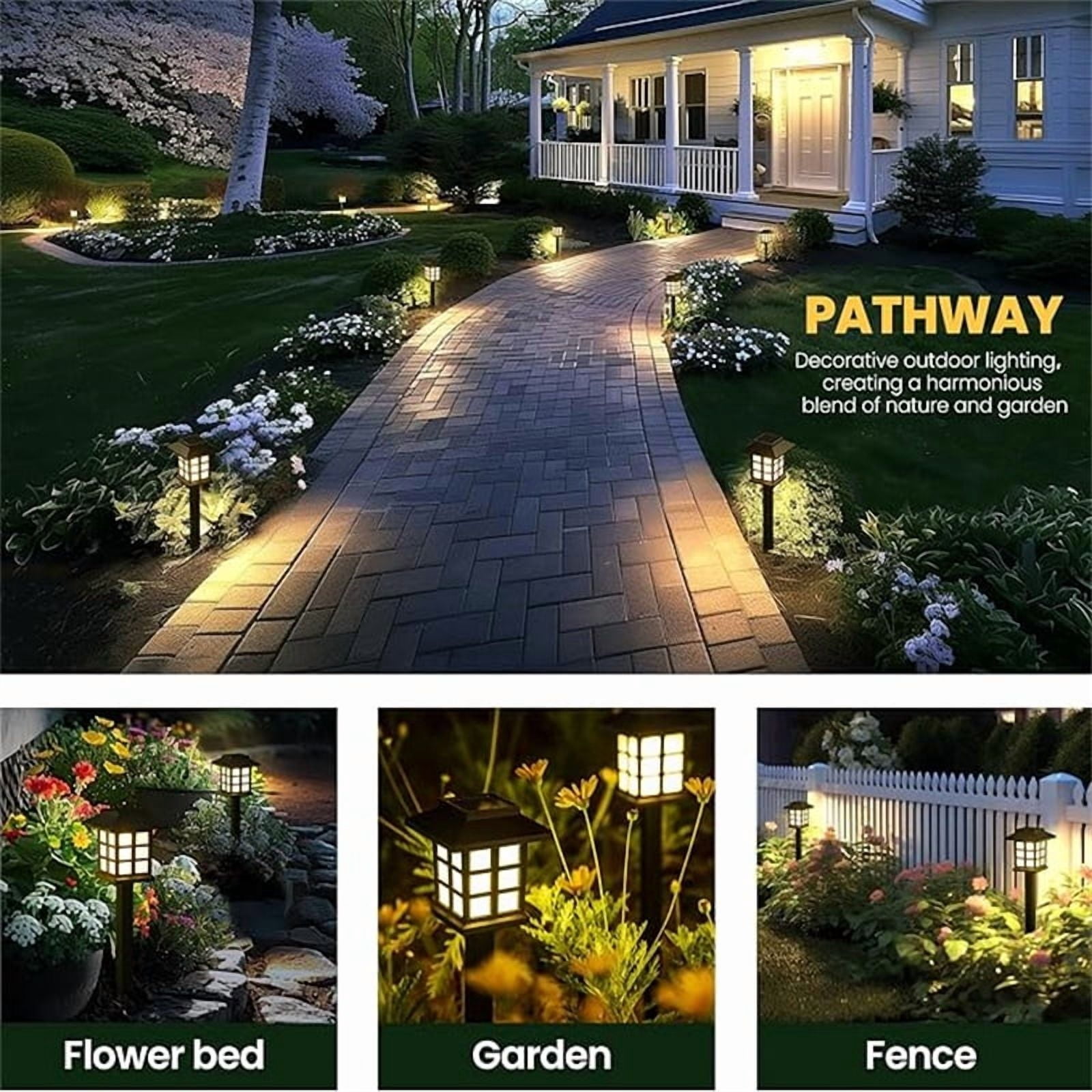 24-piece solar outdoor light, IP44 waterproof sidewalk light, LED landscape lighting garden light, suitable for sidewalks, driveways, courtyards and lawns - outdoor fairy gardens and solar garden