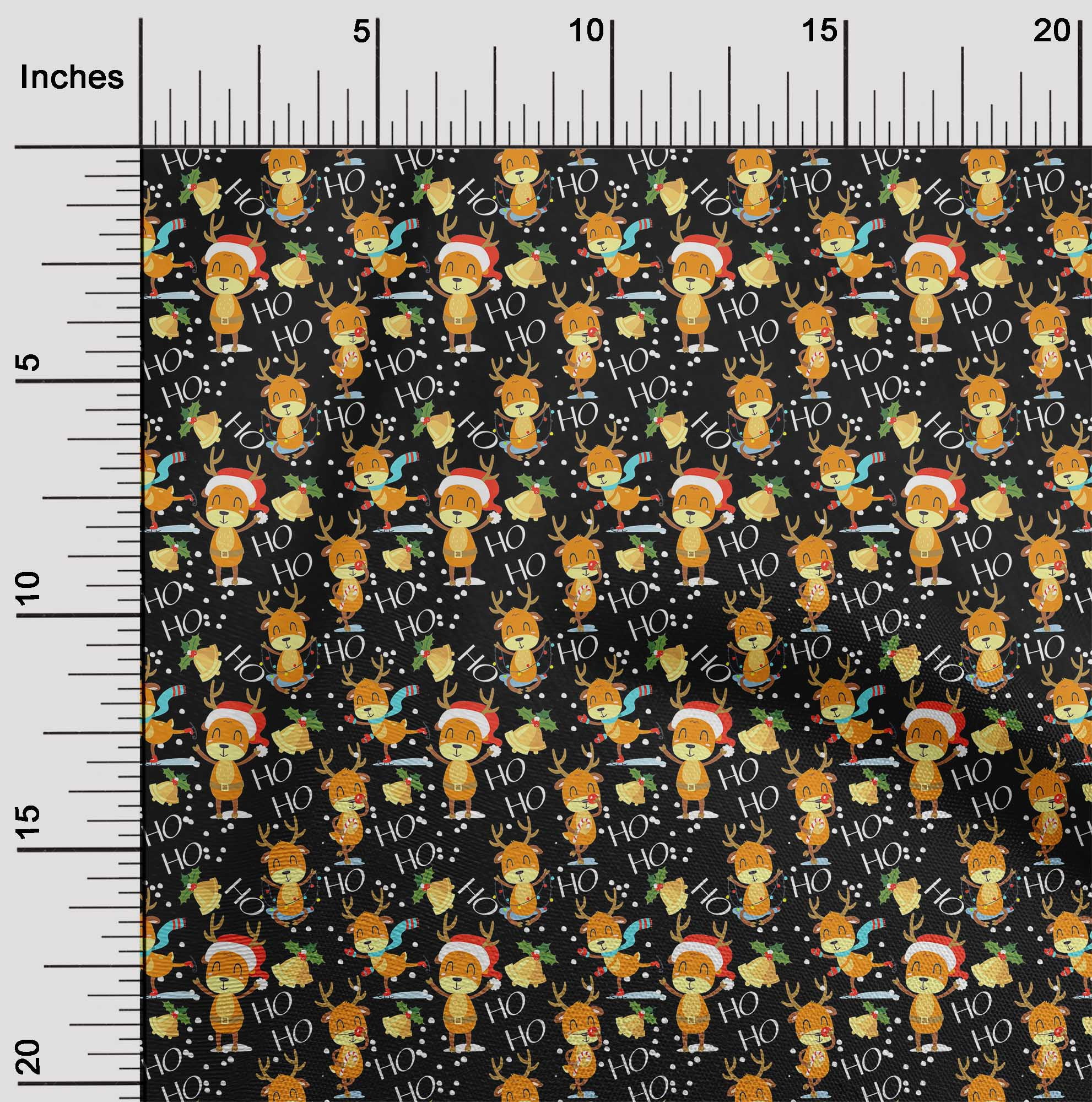 oneOone Cotton Jersey Black Fabric Merry Christmas Craft Projects Decor Fabric Printed By The Yard 58 Inch Wide-OXM
