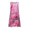 thumbnail image 5 of Women Dresses Summer Solid Color Casual Sleeveless Linen Loose Fitting Dress Floral Dress with Pockets, 5 of 5