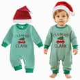 thumbnail image 2 of NIEWTR 2Piece Baby Boy Pajamas Outfit Christmas Print Long Sleeve Crewneck Romper Jumpsuit with Hat 0 3 6 9 12 18Months,Size 6-12 Months, 2 of 8