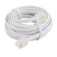 thumbnail image 1 of Telephone RJ11 6P4C Male to Male Adapter Connector Cable Cord White 10 Ft Long, 1 of 4
