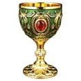 thumbnail image 1 of Copa opulenta de estilo medieval, fabricada en aleación con incrustaciones de gemas y esmalte dorado/turquesa, detalles de cristal, artesanía intrincada, perfecta para decoración y ocasiones espe..., 1 of 5