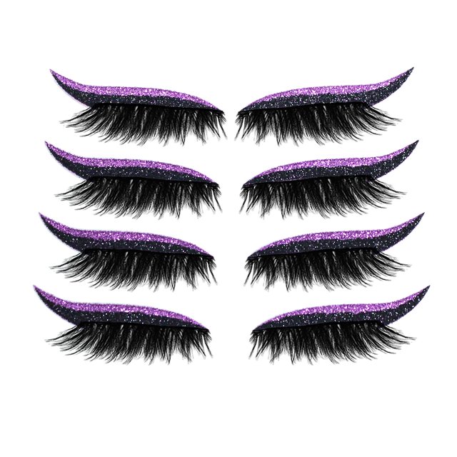 Delineador de ojos reutilizable y s de pestañas cinta Invisible Auto Púrpura Sunnimix Eyeliner Eyelash Stickers