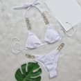 thumbnail image 4 of Gibobby Trajes de Baño para Mujer Natación playa traje de baño Bikini conjunto Bandeau vendaje mujeres Sexy diamante trajes de baño traje de baño Tankini(Blanco,G), 4 of 5