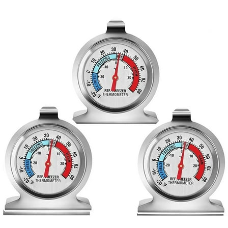 3 Pack Refrigerator Thermometer, Large Dial Freezer Thermometer, Classic Series Temperature Thermometer for Refrigerator Freezer Fridge Cooler