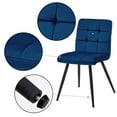 Duhome Set of 4 Velvet Dining Chairs with Metal Legs, Dark Blue Modern