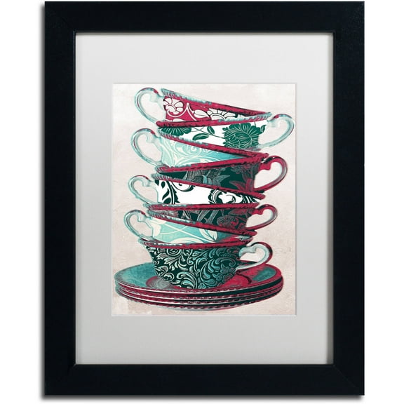 Trademark Fine Art "Afternoon Tea III" Canvas Art by Color Bakery White Matte, Black Frame