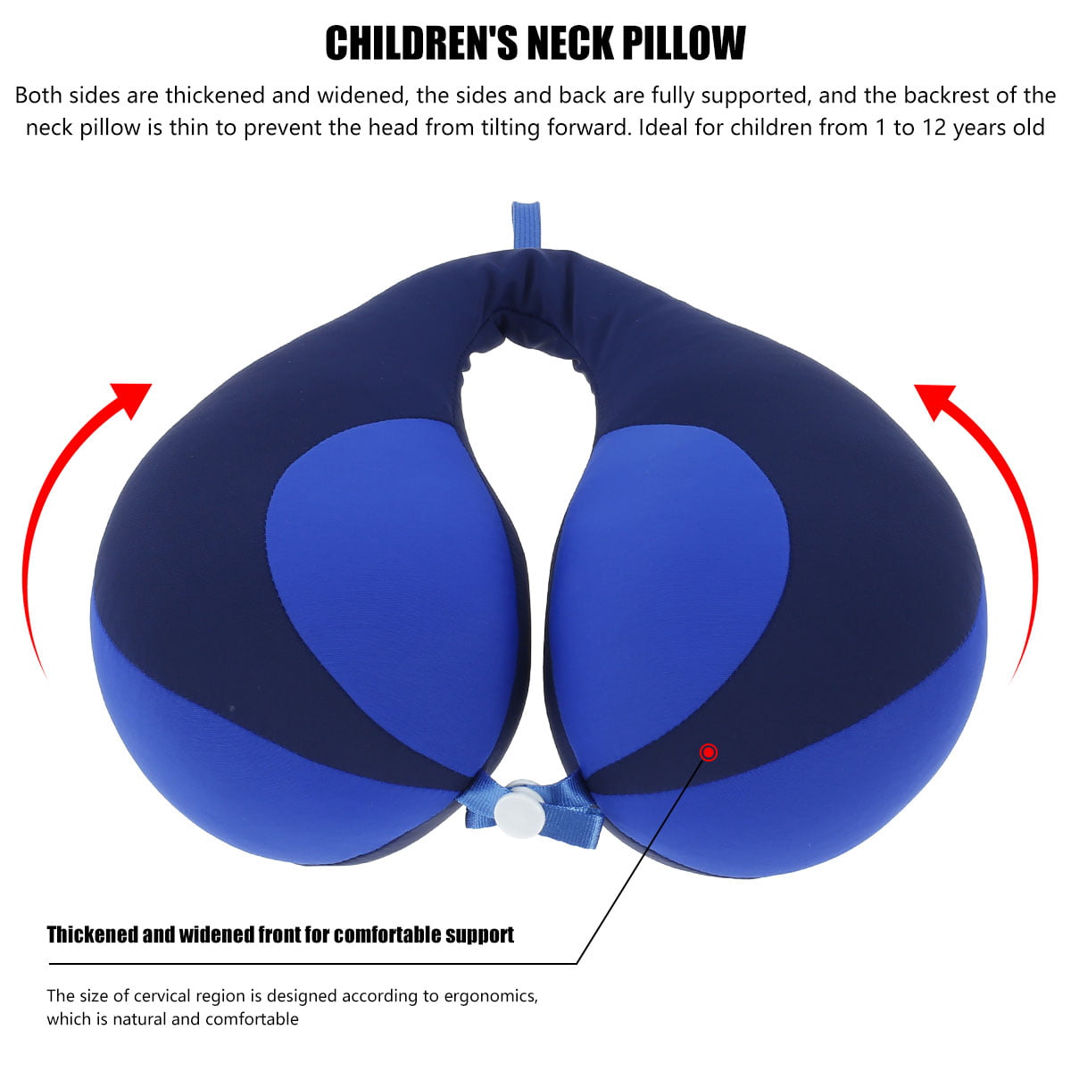 Neck and Chin for Children Kids Supports Head Blue U Shaped Car Headrest Pillow Sleeping Rest Cushion EMVANV Kids Chin Supporting Travel Neck Pillow 