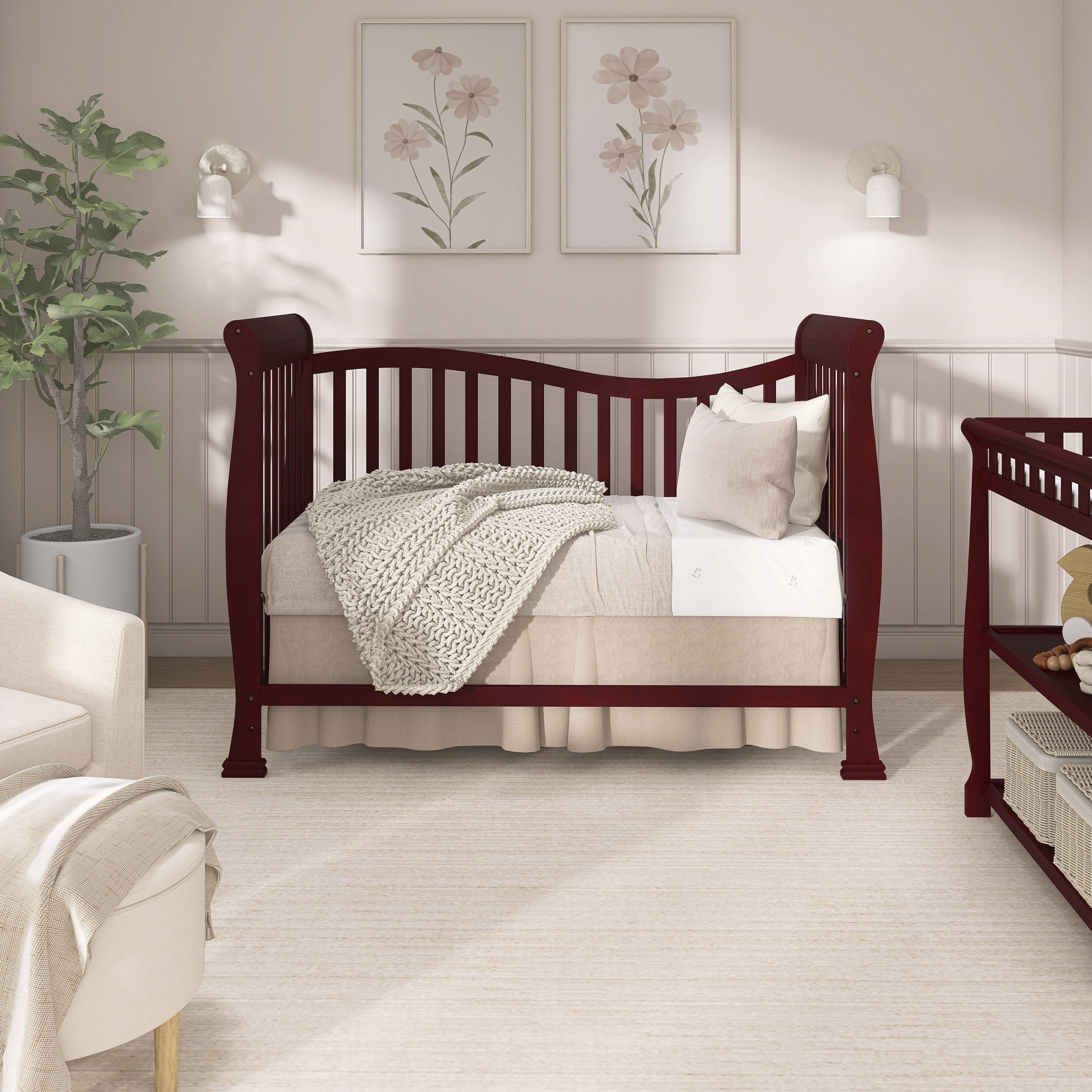 Dream On Me Violet 7-in-1 Convertible Crib Cherry