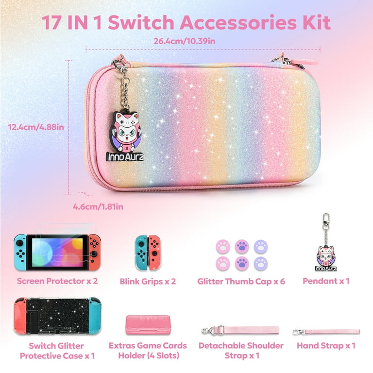 Nintendo Switch 17-in-1 Case Bundle: Carrying Case, Screen