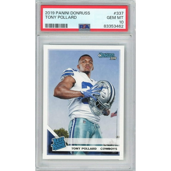 Graded 2019 Panini Donruss Tony Pollard #337 Rookie RC Football Card PSA 10 Gem Mint