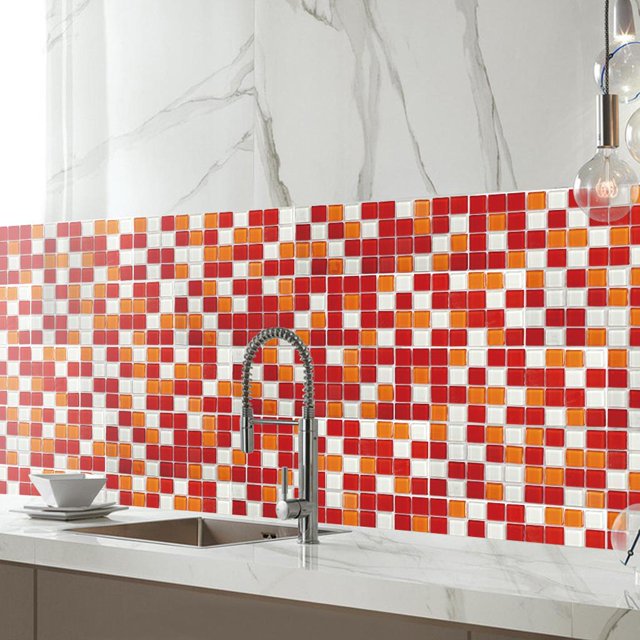 Elodie PVC Waterproof Mosaic Wall Sticker Decal Home Wall Tile Decor 500x20cm 01 001