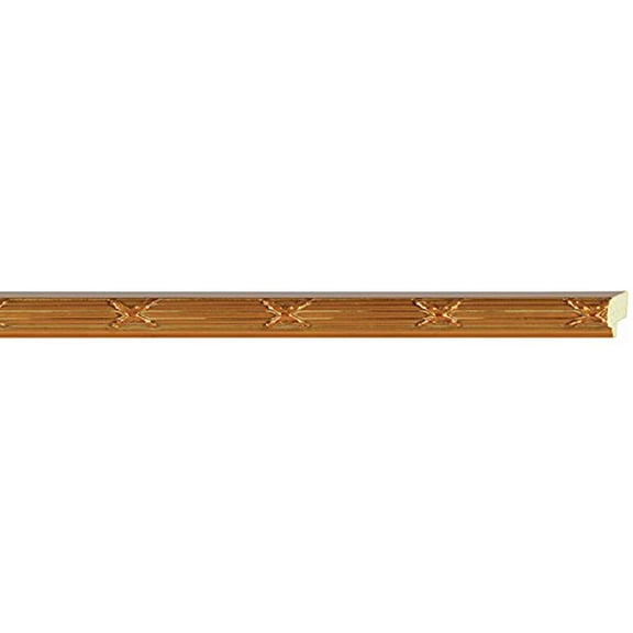 Picture Frame Moulding (Wood) 100Ft Bundle - Traditional Antique Gold Finish - 0.75" Width - 5/16"