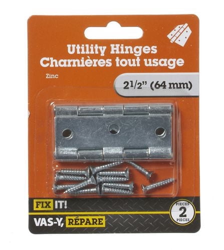 2-1/2" Zinc Utility Hinge 2 Pieces