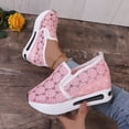 thumbnail image 5 of Women's Lace Mesh Wedge Heel Casual Shoes Air Cushion Platform Slip On Sneakers Daily Commute Work Shopping Casual Footwear Pink 35, 5 of 9