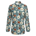 thumbnail image 4 of Retro Flower Blouse Ditsy Floral Print Vintage Pattern Blouses Women Long Sleeve Casual Shirts Autumn Oversized Clothes, 4 of 7