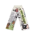 thumbnail image 2 of Pantalones casuales rectos con diseño de grafiti de dibujos animados de arte retro Y2K para hombres y mujeres, ropa deportiva callejera, pantalones casuales góticos para correr sueltos, 2 of 2