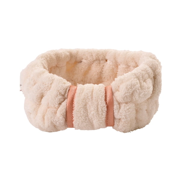 Minnieouse Bandas para el cabello Bowknot de cara ajustable Coral Fleece Diadema deportiva Accesorios de peinado para maquillaje de spa Cuidado de la Ropa, zapatos y accesorios Miscelánea Beige Minnieouse AP010837-08