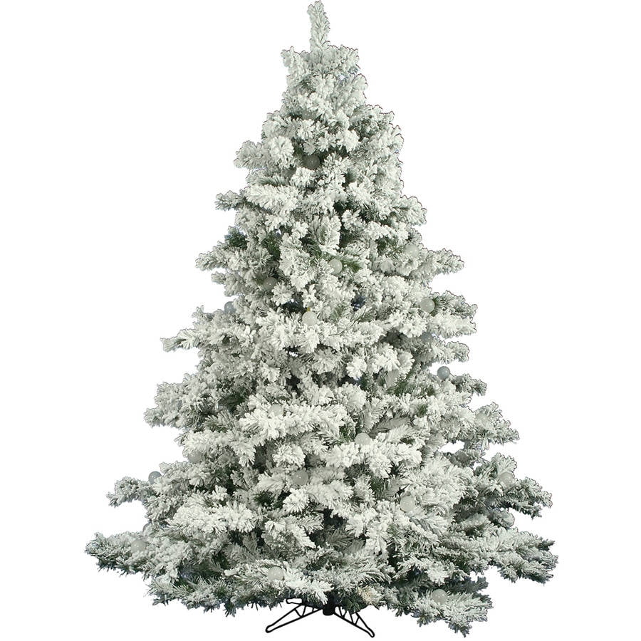 Vickerman 7.5' Flocked Alaskan Pine Artificial Christmas Tree, Unlit