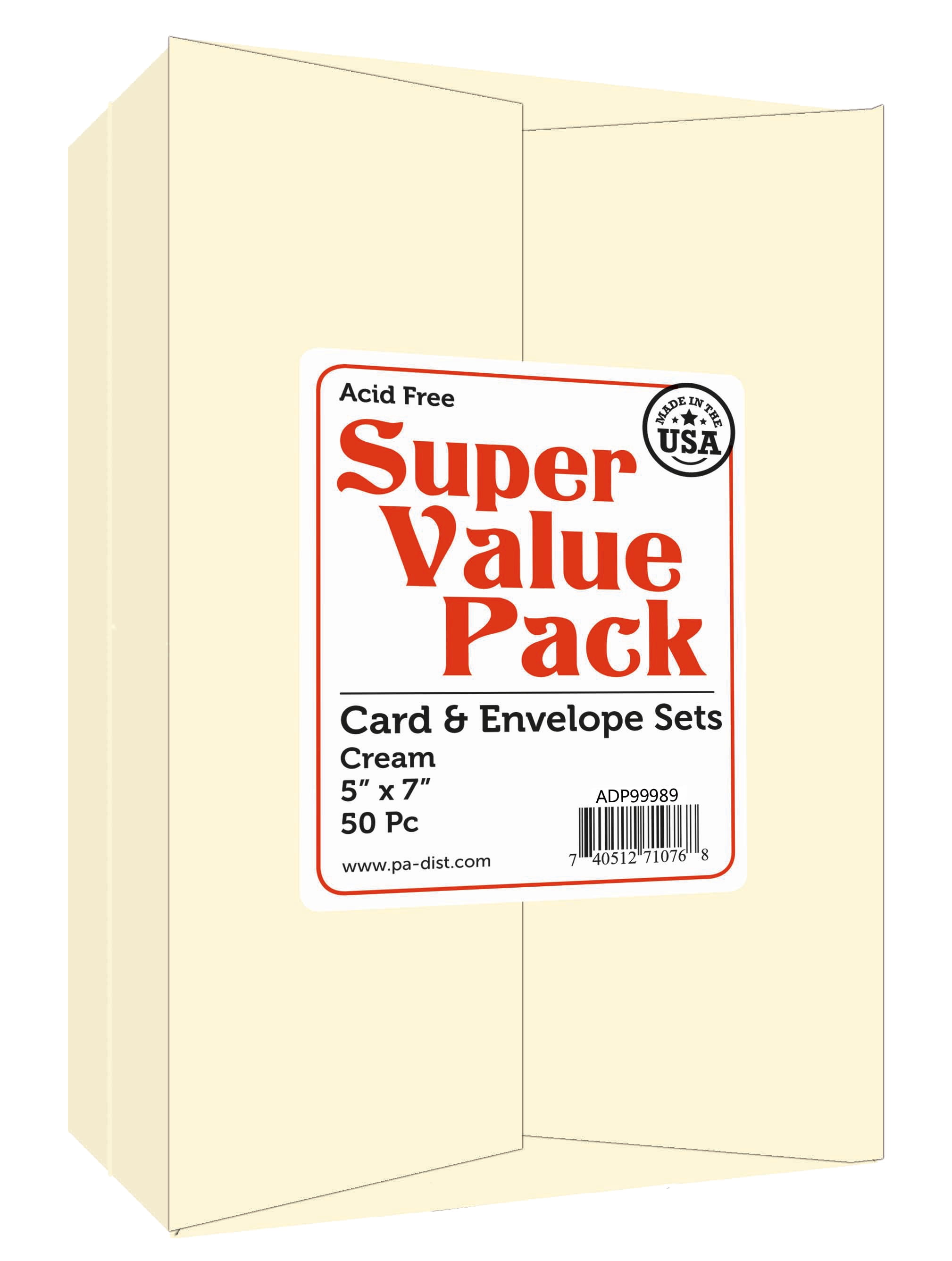 Paper Accents Super Value Cards and Envelopes - 5" x 7", Cream, Pkg of 50