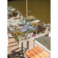 thumbnail image 2 of Outdoor Tablecloths with Umbrella Hole & Zipper, Spring Flowers 60x60 Inch Square Tablecloths, Farmhouse Hydrangea Sunflowers Bunny on Linen Waterproof Table Cloth, Patio/Pool/Picnic Table Covers, 2 of 8