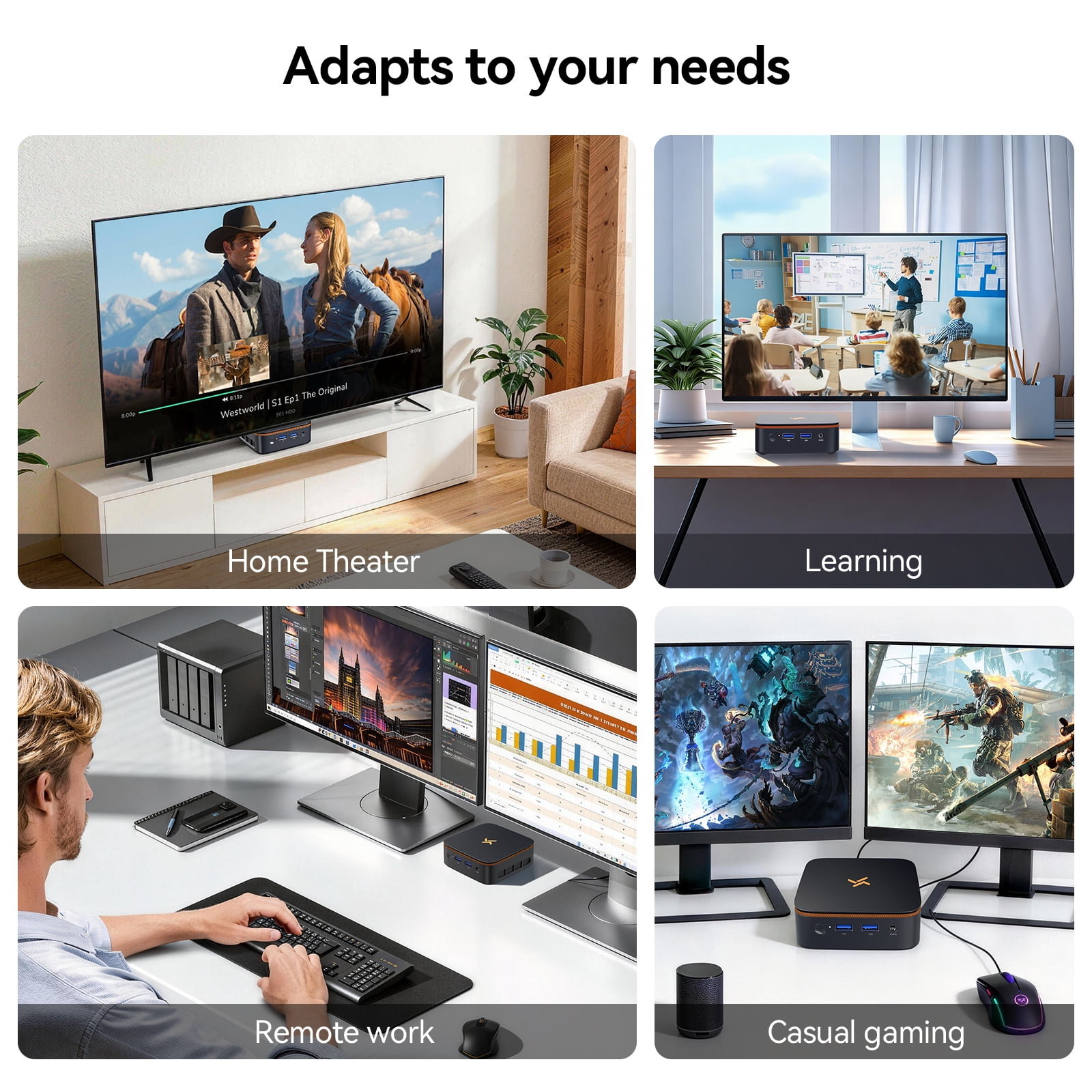 Huidun Mini PC H50, AMD Ryzen 3 3300U, 16GB RAM 512GB SSD, Mini Desktop Computer, Dual 4K Display(HDMI 2.0), WiFi+BT(RTL8852BE), Windows 11 Pro, 3-Year Warranty, VESA Mount for Monitor/Laptop