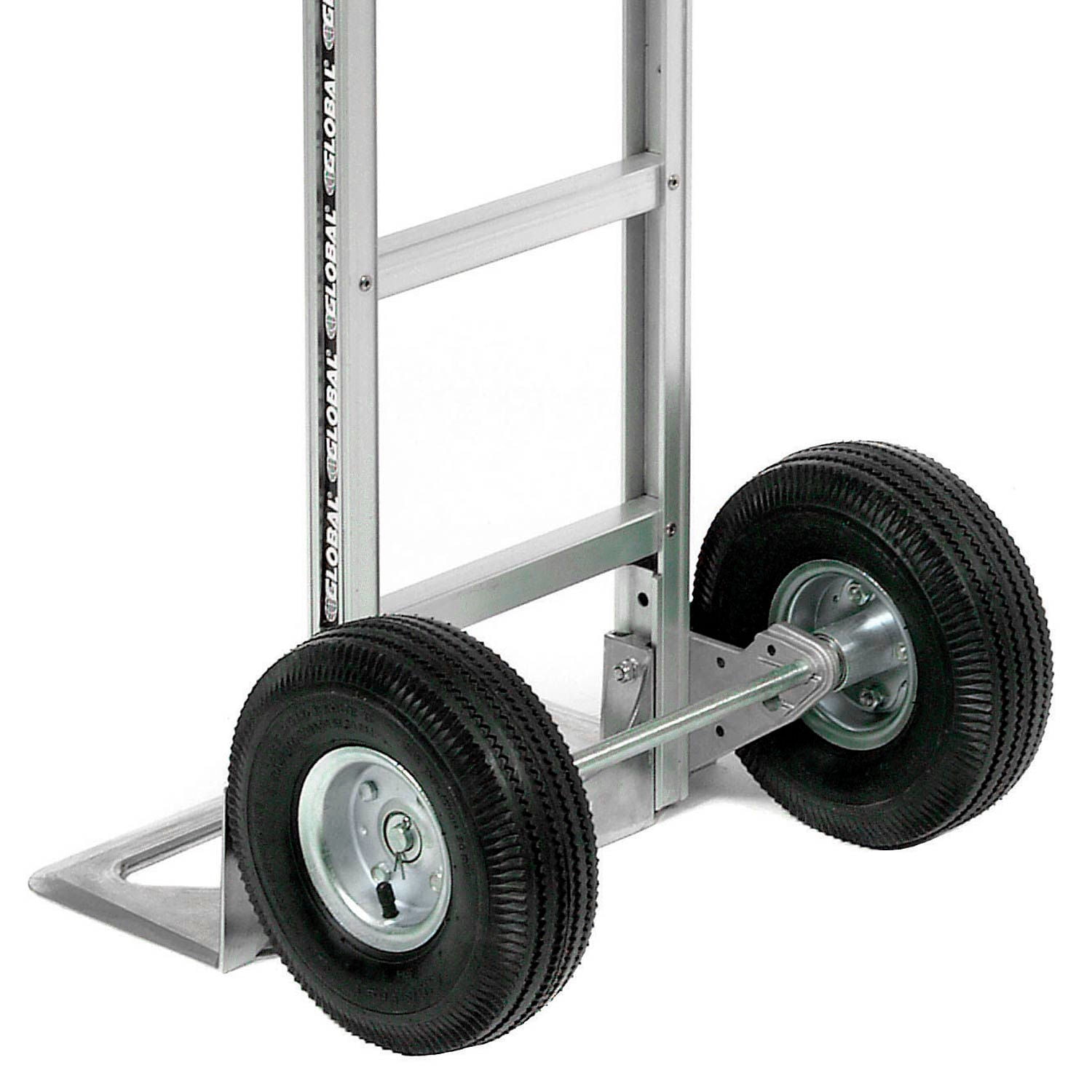 Aluminum Hand Truck Curved Handle, Pneumatic Wheels