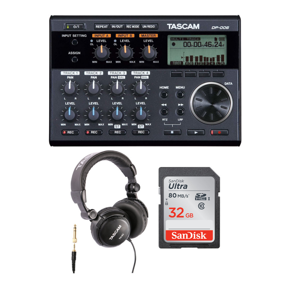 Tascam DP006 Digital Portastudio MultiTrack Recorder with Headphones