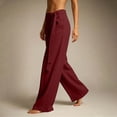 thumbnail image 6 of FEIIBMOYRIA Women's Dress Pants Smooth Drape Elegant High Waist Wrap Front Tie Wide Leg Pants Loose Elegant Daily Office Business Casual Culottes, 6 of 6